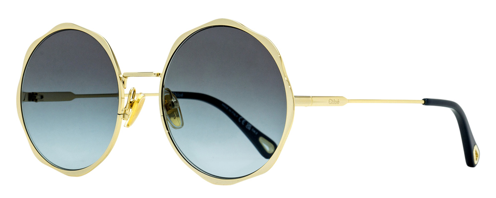 Chloe Scallop Rim Sunglasses CH0184S 005 Gold/Blue 59mm